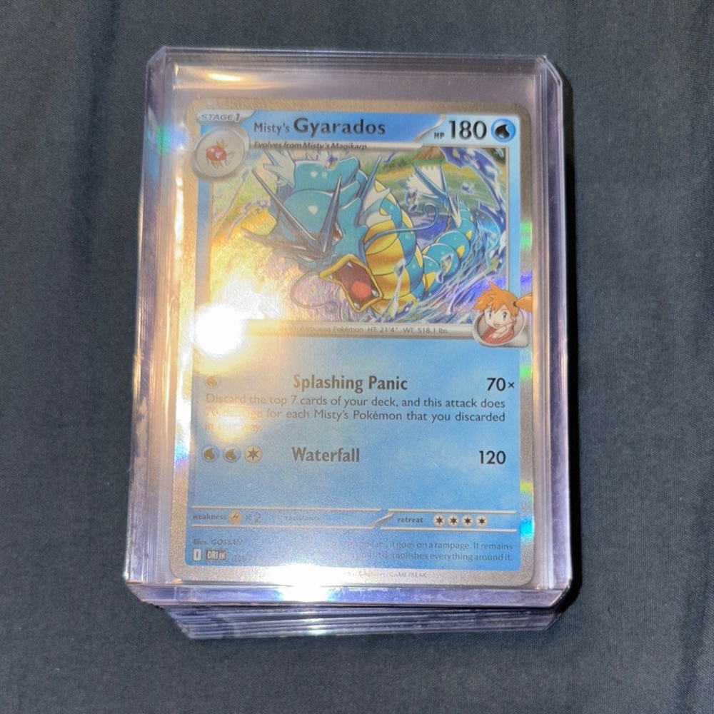 Pokemon Misty's Gyarados Card - Blue and Yellow